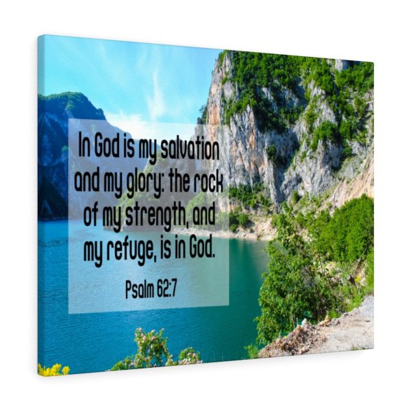 Scripture Canvas In God is My Salvation Psalm 62:7 Christian Bible Verse Meaningful Framed Prints, Canvas Paintings