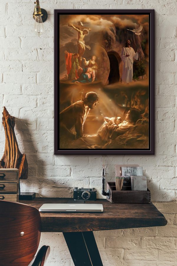 Jesus On The Cross Saves People Christian Gift For Son Of God Framed Canvas Framed Prints, Canvas Paintings - Image 3