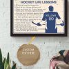 Hockey Life Lessons Personalized Canvas Sport Gift For Hockey Player Hockey Lover Framed Matte Canvas Framed Prints, Canvas Paintings