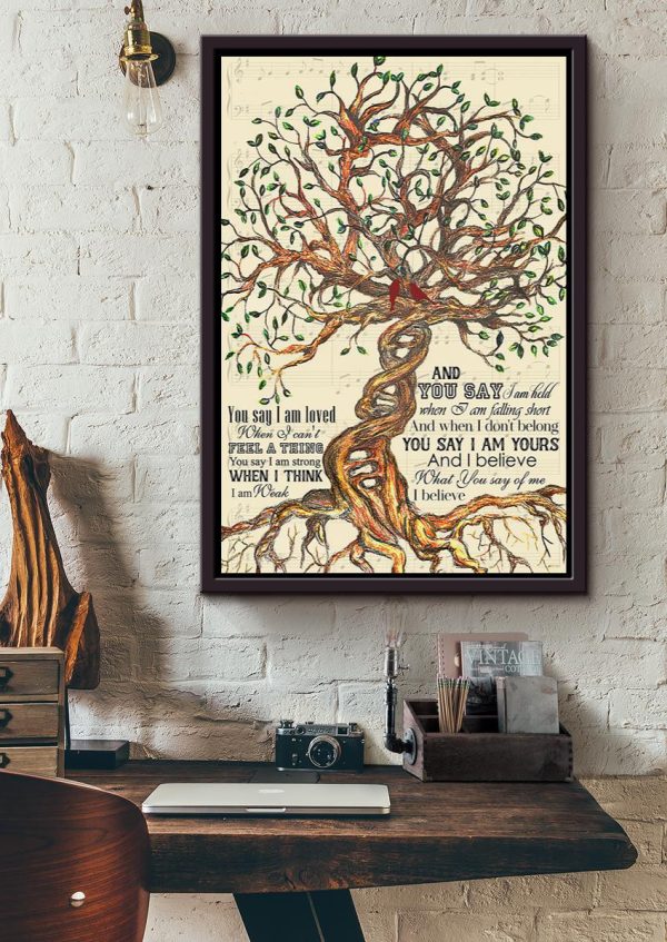 You Say Lyrics Vintage Tree For Christian Lauren Daigle Fan Framed Matte Canvas Framed Prints, Canvas Paintings - Image 4