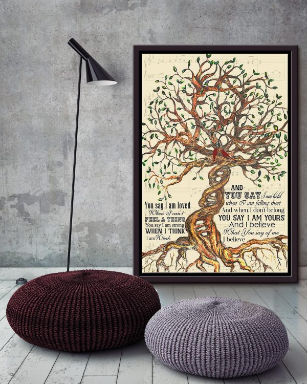 You Say Lyrics Vintage Tree For Christian Lauren Daigle Fan Framed Matte Canvas Framed Prints, Canvas Paintings - Image 3