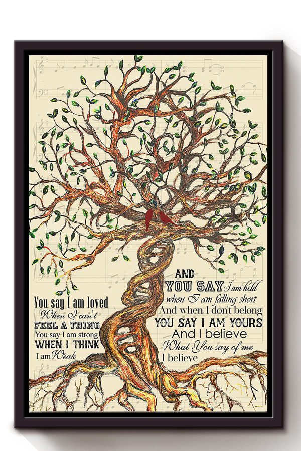 You Say Lyrics Vintage Tree For Christian Lauren Daigle Fan Framed Matte Canvas Framed Prints, Canvas Paintings