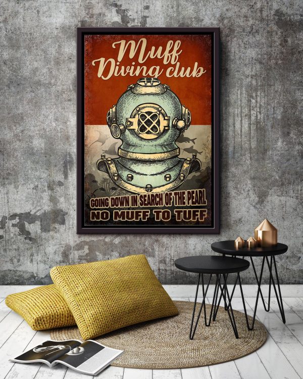 Personalized Diving Club No Muff To Tuff Gift For Scuba Diving Lover Athletes Framed Canvas Framed Prints, Canvas Paintings - Image 4