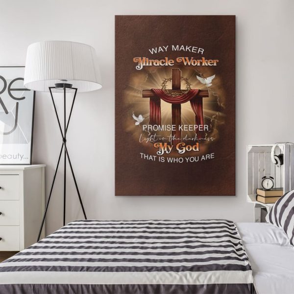 Way Maker Lyrics Canvas Print Christian Canvas Gallery Painting Wrapped Canvas Canvas - Image 2