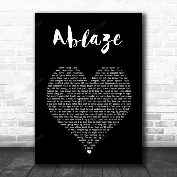 Alanis Morissette Ablaze Black Heart Song Lyric Art Print - Canvas Print Wall Art Home Decor