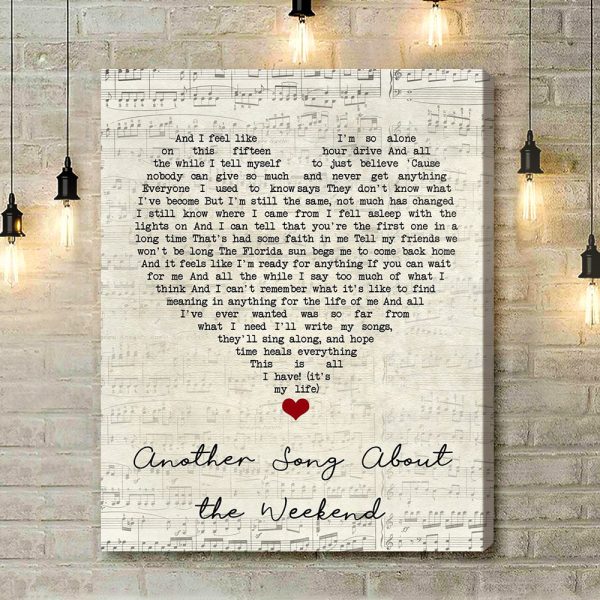 A Day To Remember Another Song About The Weekend Script Heart Song Lyric Art Print - Canvas Print Wall Art Home Decor