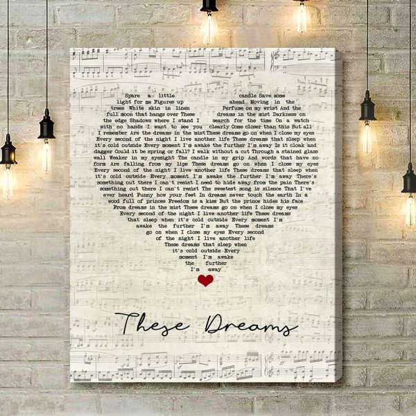 Heart These Dreams Script Heart Song Lyric Art Print - Canvas Print Wall Art Home Decor