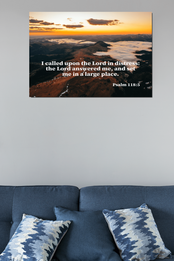 Scripture Canvas Called on the Lord Psalm 118:5 Christian Bible Verse Meaningful Framed Prints, Canvas Paintings - Image 4