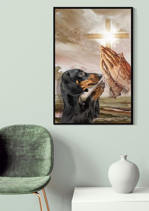 Gods Hand And Dachshund Dog God For Gift For Christian Dog Lover Canvas Gallery Painting Wrapped Canvas Framed Prints, Canvas Paintings - Image 4