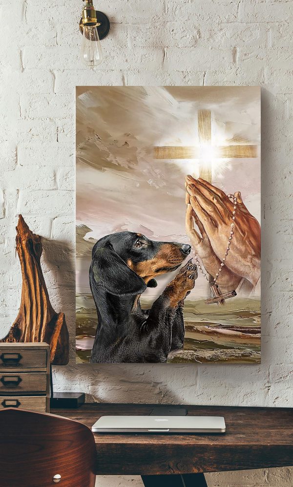 Gods Hand And Dachshund Dog God For Gift For Christian Dog Lover Canvas Gallery Painting Wrapped Canvas Framed Prints, Canvas Paintings - Image 2