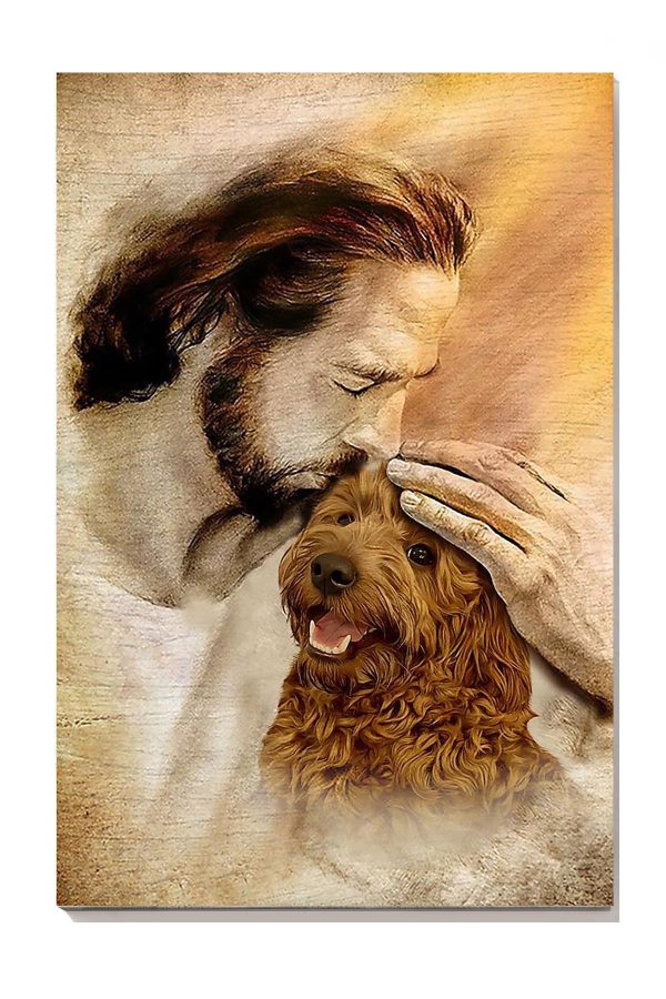 Jesus With F Poodle God For Gift For Dog Lovers Christian Canvas Gallery Painting Wrapped Canvas Framed Prints, Canvas Paintings