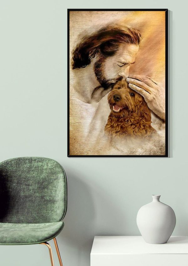 Jesus With F Poodle God For Gift For Dog Lovers Christian Canvas Gallery Painting Wrapped Canvas Framed Prints, Canvas Paintings - Image 4