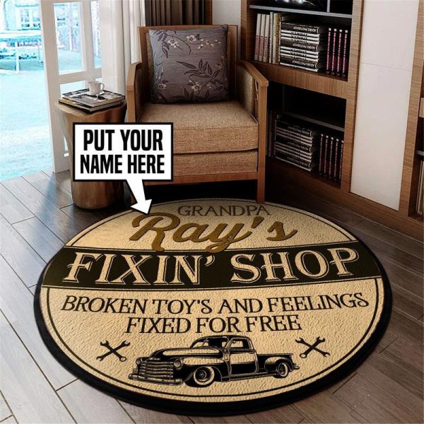 Personalized Fixing Shop Broken Toy'S And Feeling Round Mat Round Floor Mat Room Rugs Carpet Outdoor Rug Washable Rugs