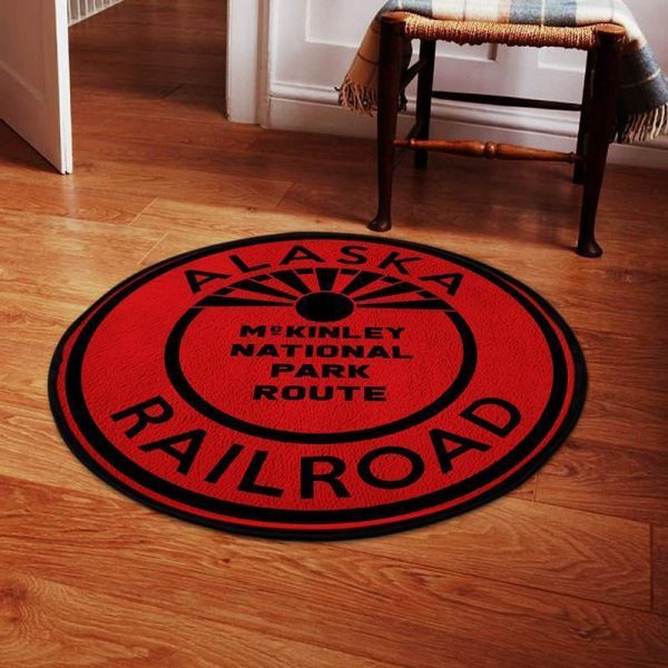 Alaska Round Mat Alaska Railroad Round Floor Mat Room Rugs Carpet Outdoor Rug Washable Rugs