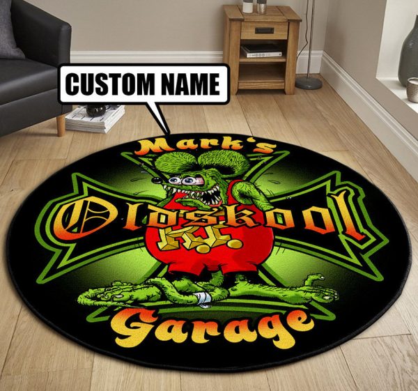 Personalized Hot Rod Round Mat Round Floor Mat Room Rugs Carpet Outdoor Rug Washable Rugs - Image 3