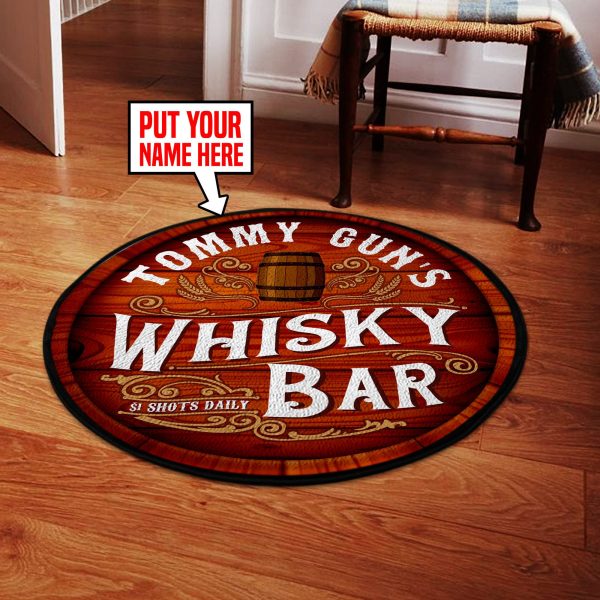 Personalized Whiskey Bar Round Mat Round Floor Mat Room Rugs Carpet Outdoor Rug Washable Rugs - Image 2