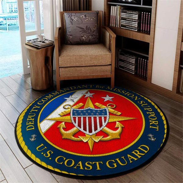 United States Coast Guard Living Room Round Mat Circle Rug - Image 2