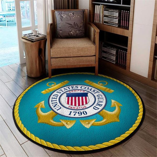 United States Coast Guard Living Room Round Mat Circle Rug - Image 3