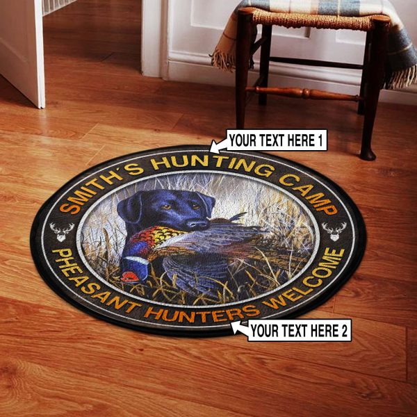 Personalized Pheasant Hunting Camps Round Rug, Carpet 06888 - Image 2