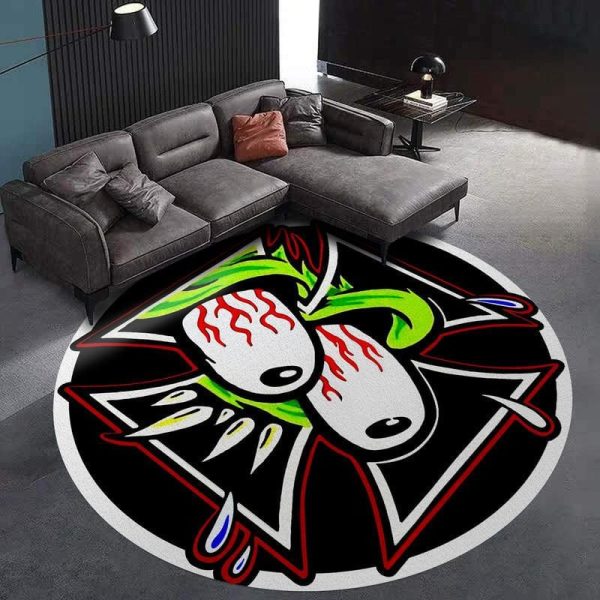 Rat Fink Garage Living Room Round Mat Circle Rug - Image 3