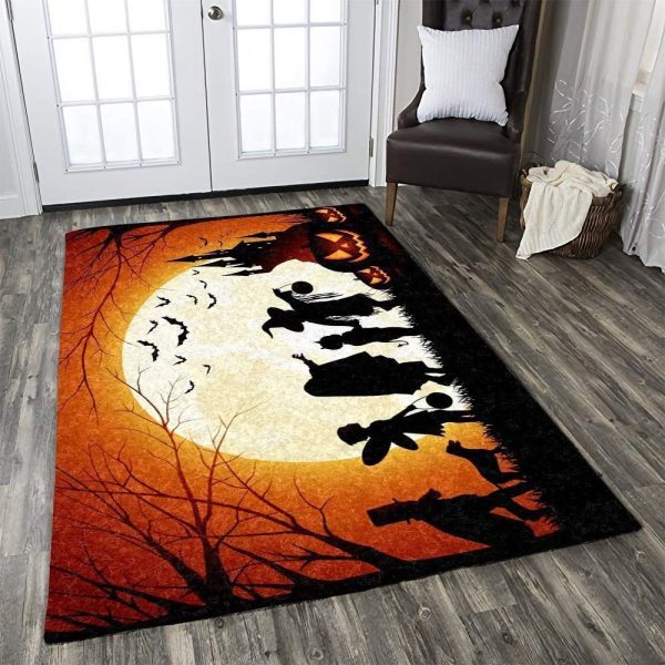 Halloween Funny Trick r treat Home Depot Area Rug Carpet Carpet