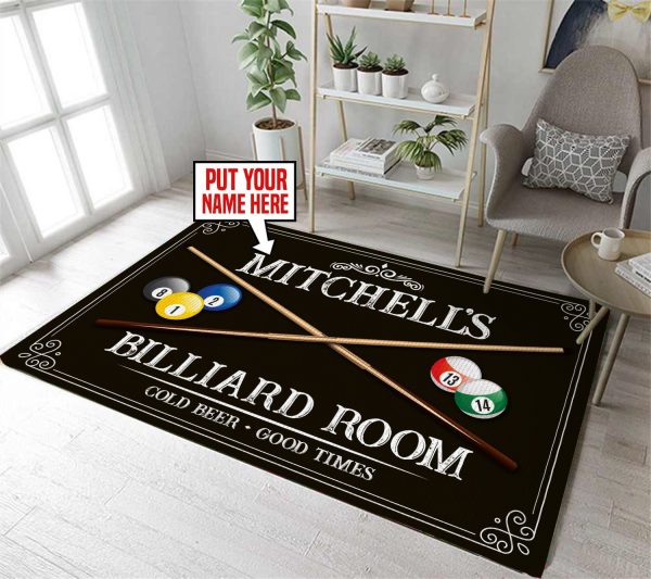 personalized Billiard Room rug 05827 Living Room Rugs, Bedroom Rugs, Kitchen Rugs - Image 3