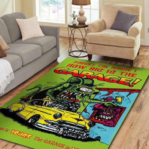 Rat Fink Hot Rod Garage Area Rug Carpet - Image 2