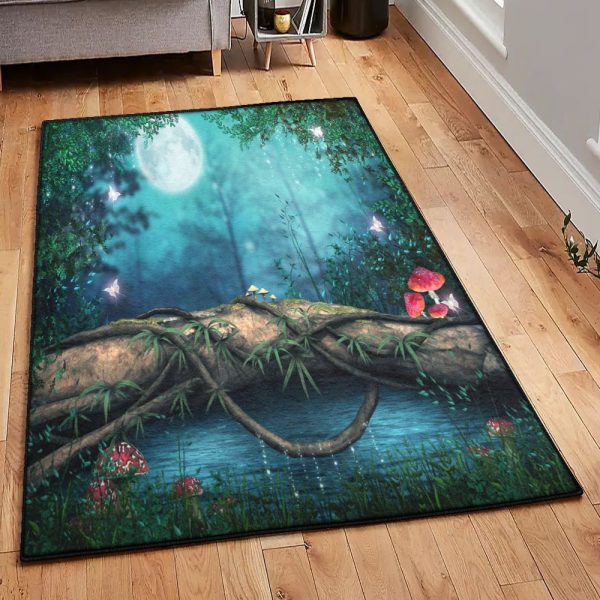 Forest Carpets Forest Rug Rectangle Rugs Washable Area Rug Non-Slip Carpet For Living Room Bedroom