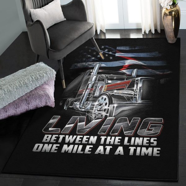 Truck Dining Room Rug Truck Rug Rectangle Rugs Washable Area Rug Non-Slip Carpet For Living Room Bedroom