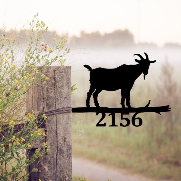 Personalized Address Goat Tree Stake, Garden Decor, Gift For Dad Laser - Image 2