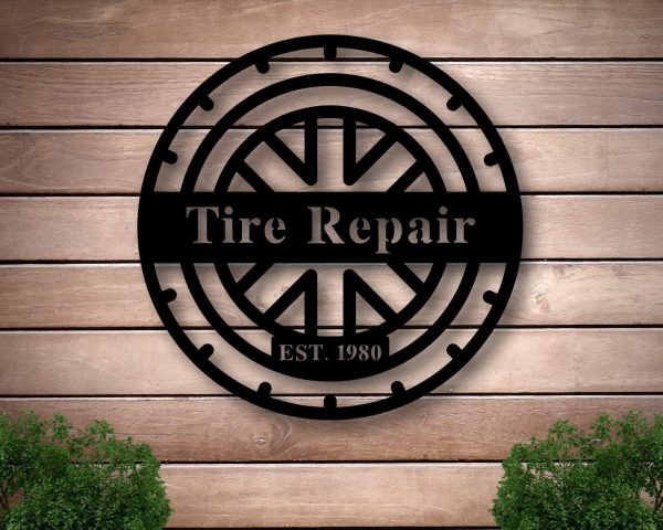 Personalized Metal Shop Sign, Custom Tire Shop Sign, Custom Workshop M