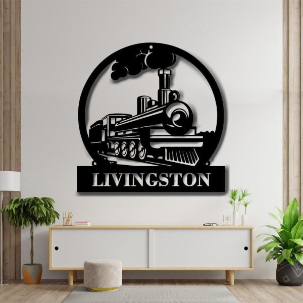 Train Metal Sign Metal Wall Decor, Custom Metal Name Sign, Railroad Si - Image 2