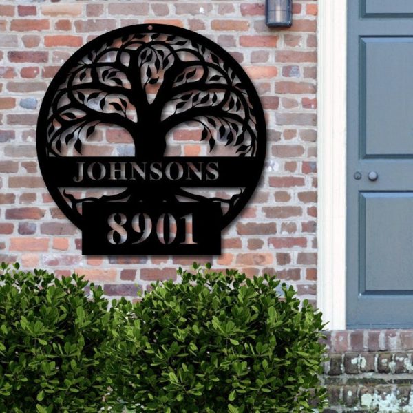 Tree of Life Custom Family Last Name And Number Personalized Metal Hou - Image 2