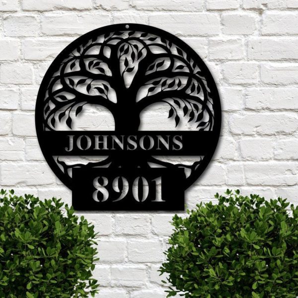 Tree of Life Custom Family Last Name And Number Personalized Metal Hou - Image 3