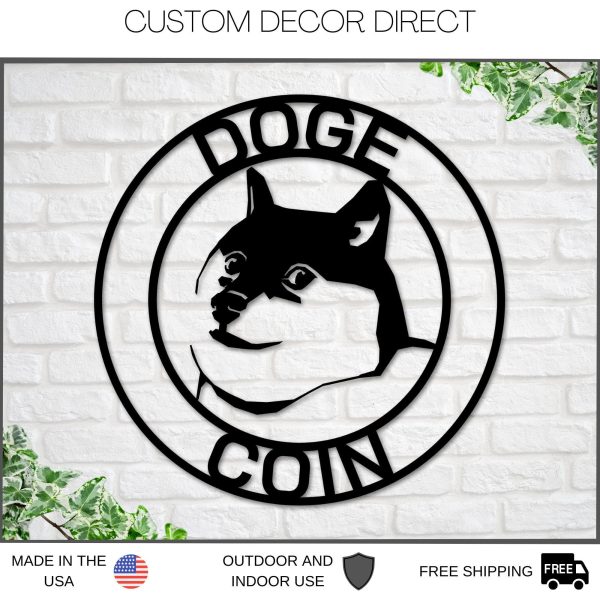 Dogecoin Sign, Metal Dogecoin Sign, Personalized Dogecoin, Custom Cryp