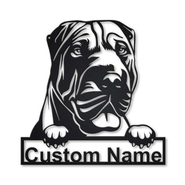 Personalized Shar Pei Dog Metal Sign Art, Custom Shar Pei Dog Metal Si