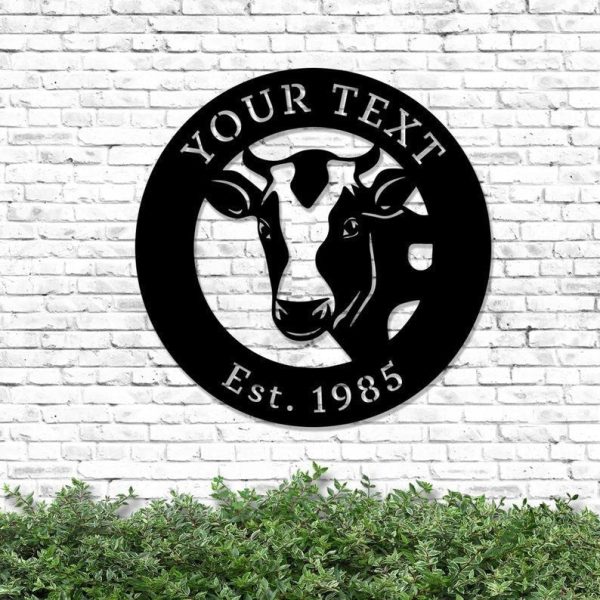 Cow Metal Sign Custom Cow Sign Farmhouse Metal Sign Outdoor Decor Cow