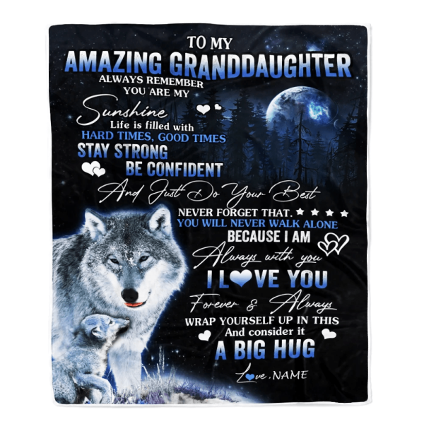 Personalized To My Amazing Granddaughter Wolf Blanket From Grandma Nan - Image 2