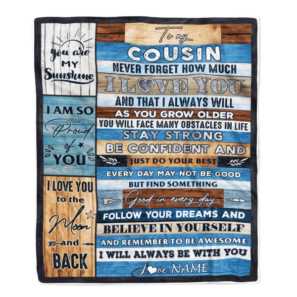 Personalized To My Cousin Blanket Proud Of You I Love You Wood Cousin - Image 2