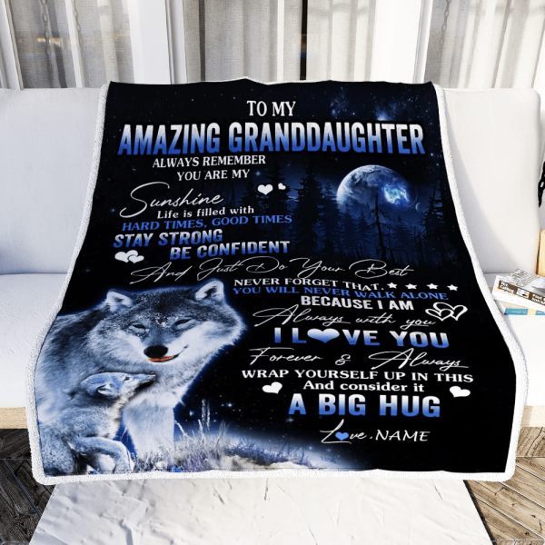 Personalized To My Amazing Granddaughter Wolf Blanket From Grandma Nan - Image 3