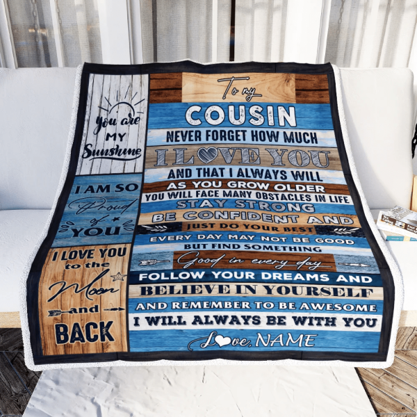 Personalized To My Cousin Blanket Proud Of You I Love You Wood Cousin - Image 3