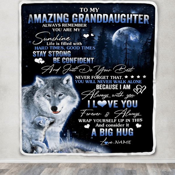 Personalized To My Amazing Granddaughter Wolf Blanket From Grandma Nan - Image 5