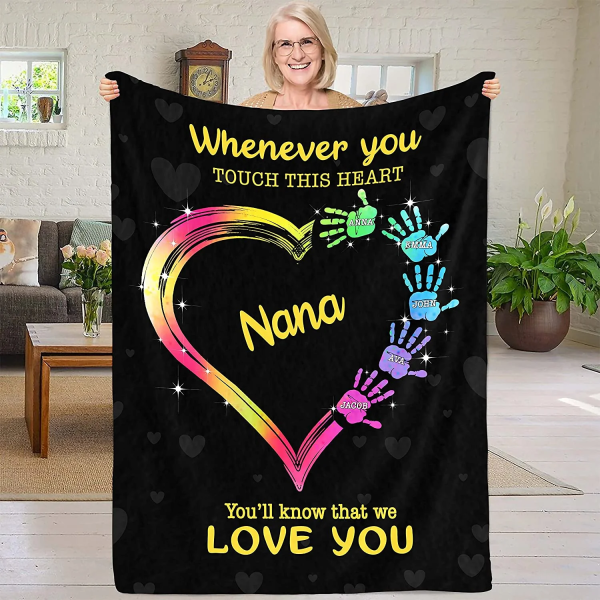 Customized Blanket for Nana, Grandma We Love You Grandparent Blanket w