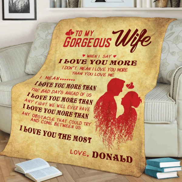 Valentine Day Gift To My Gorgeous Wife Customized Blanket, Gift For Co - Image 2