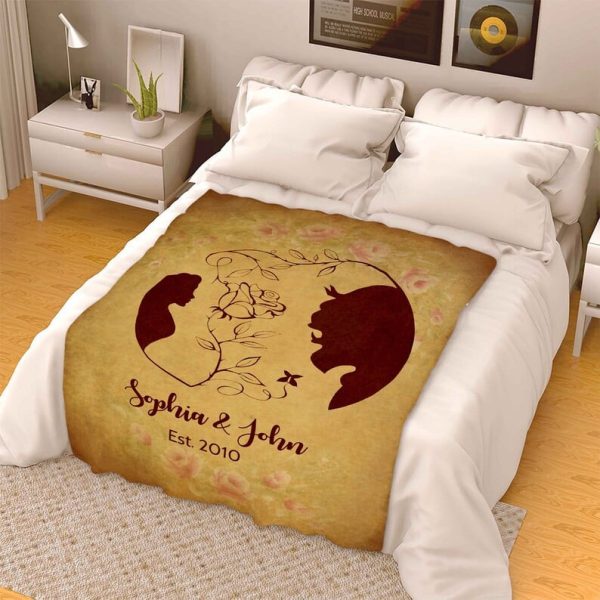 Customized Beauty And Beast Blanket Personalized Couples Blanket Gift - Image 6