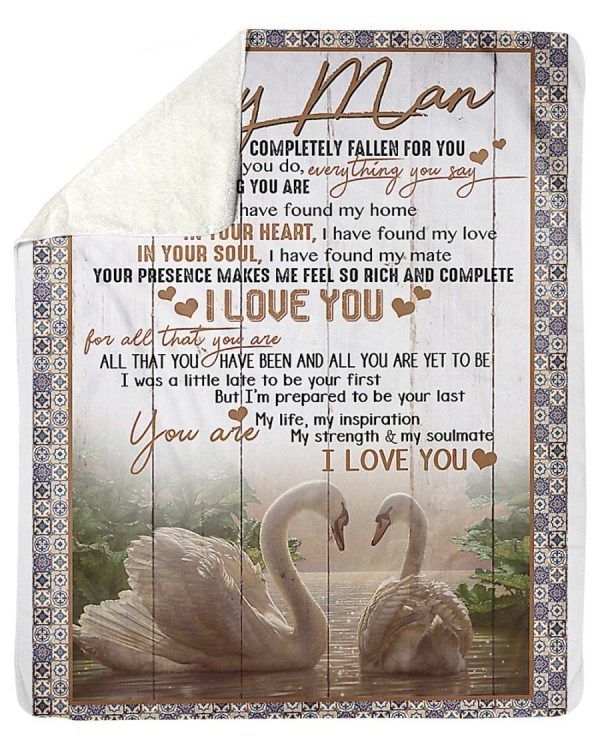 Meaningful Messages With Swan Image For Your Man Fleece Blanket