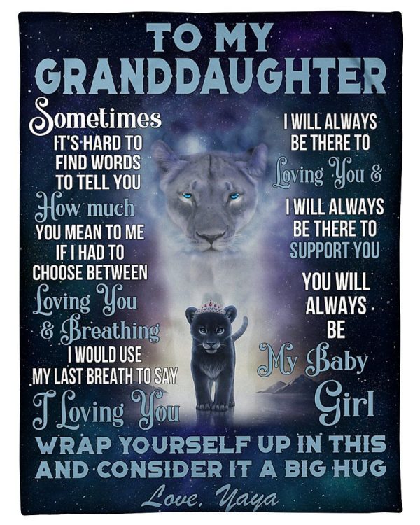 Yaya To Granddaughter Lion Always Be There To Love You Fleece Blanket