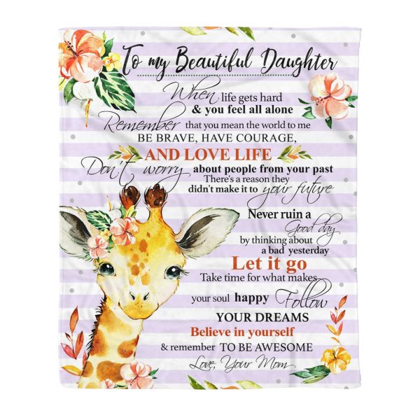 Fleece Blanket - Giraffe - Daughter (mom) - Remember To Be Awesome - Image 3