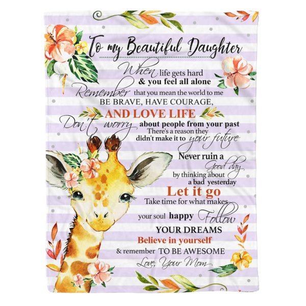 Fleece Blanket - Giraffe - Daughter (mom) - Remember To Be Awesome - Image 4