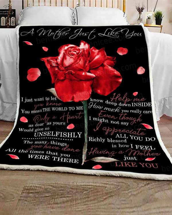 Rose Blanket Gift For Mom You Mean The World To Me